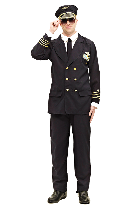 Costume d'uniforme de pilote adulte