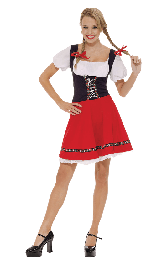 Damen Red Oktoberfest Bayerische Kostüm