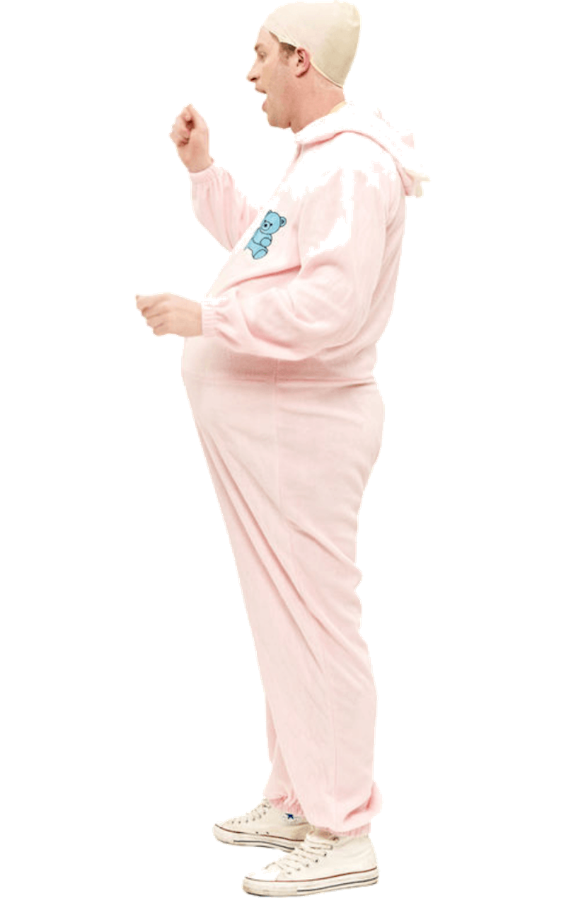 Erwachsener rosa Babygrow -Kostüm