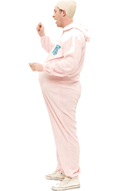 Erwachsener rosa Babygrow -Kostüm