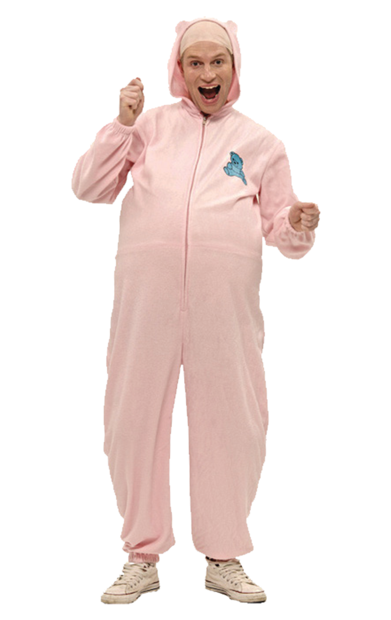 Erwachsener rosa Babygrow -Kostüm