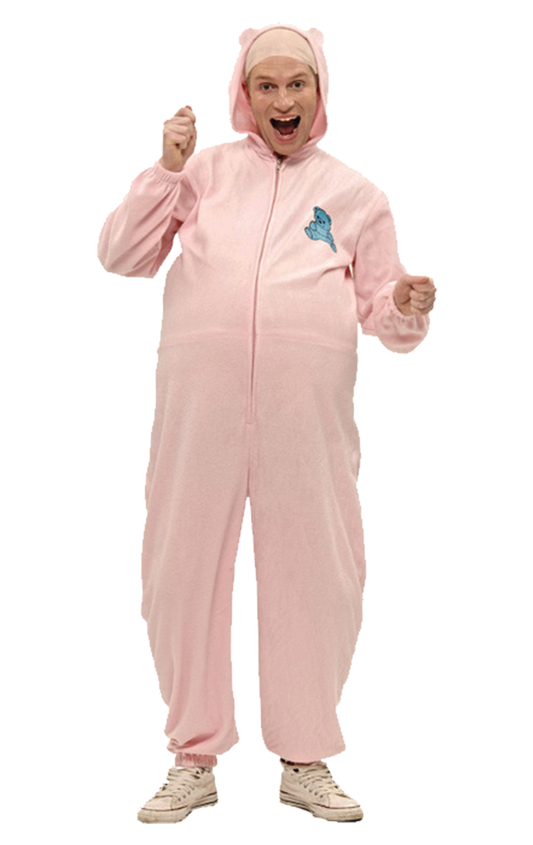 Erwachsener rosa Babygrow -Kostüm