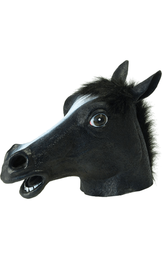 Funny Black Horse Facepiece