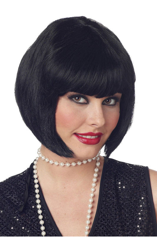 Black 1920s Flapper Wig