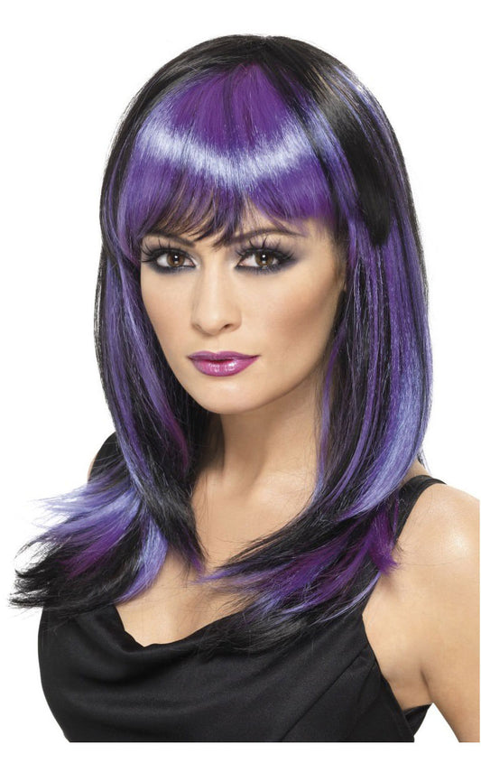 Halloween Black & Purple Bob Wig