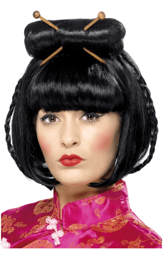 Adult Asian Lady Black Wig