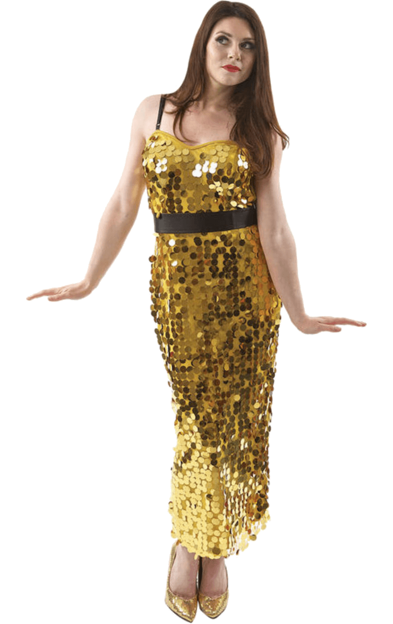 Costume de chanteuse Gold Soul pour femme