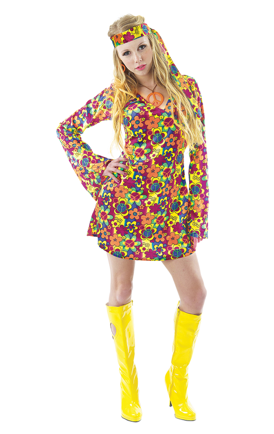 Ladies Flower Hippy Costume