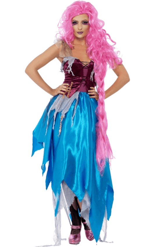 Frauen Halloween riss Rapunzel -Kostüm ab