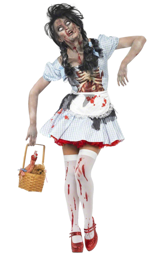 Womens Zombie Halloween Dorothy Costume