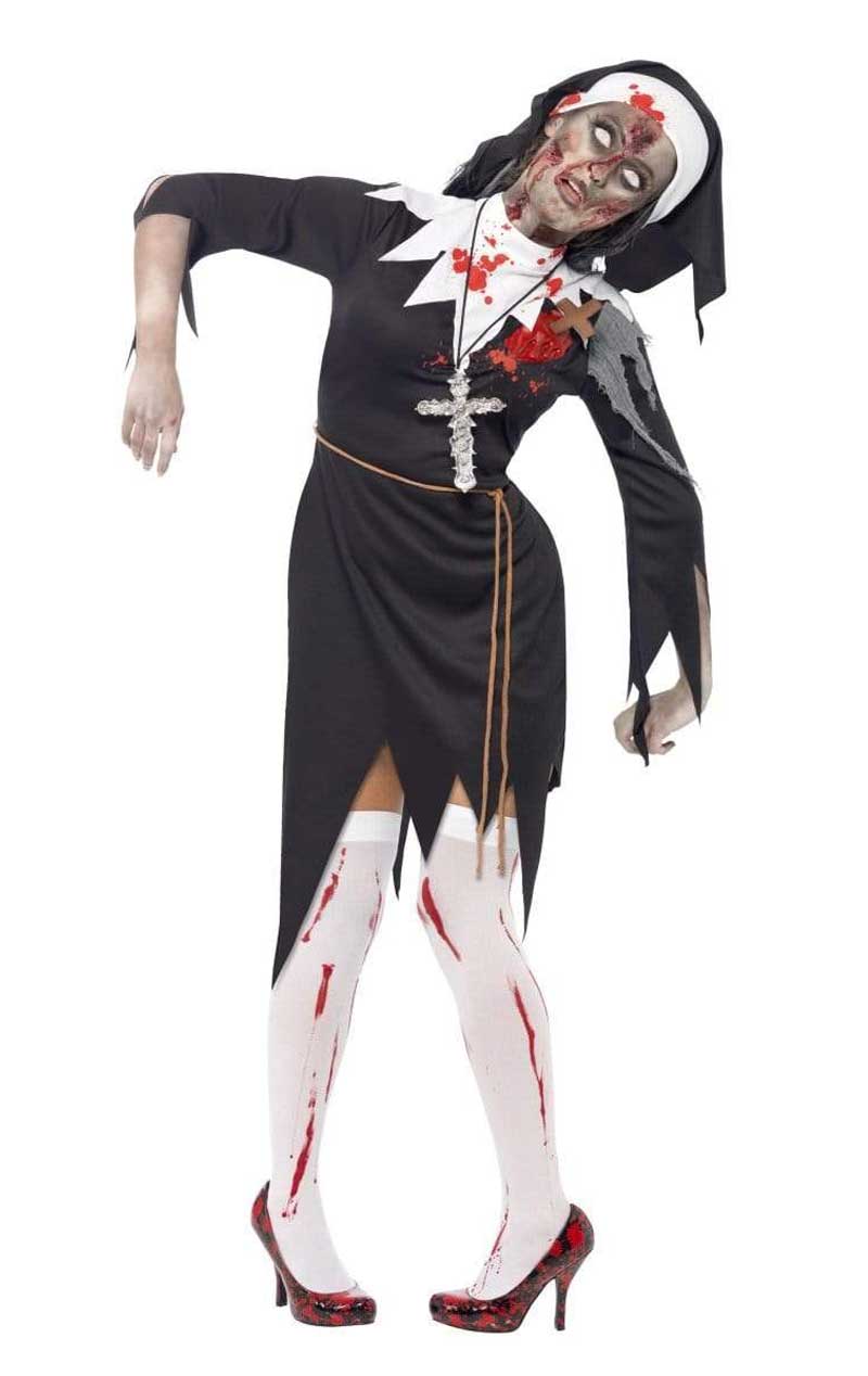 Frauen Halloween Zombie Nonne Kostüm