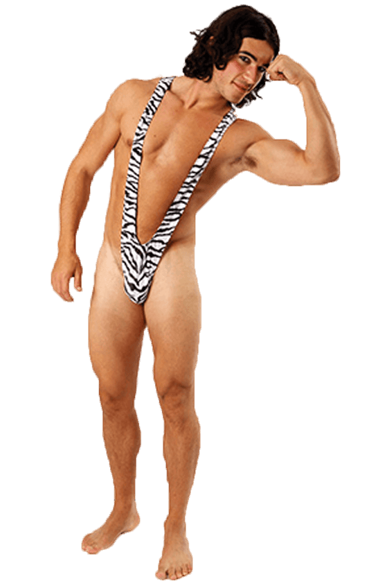 Adult Zebra Borat Mankini