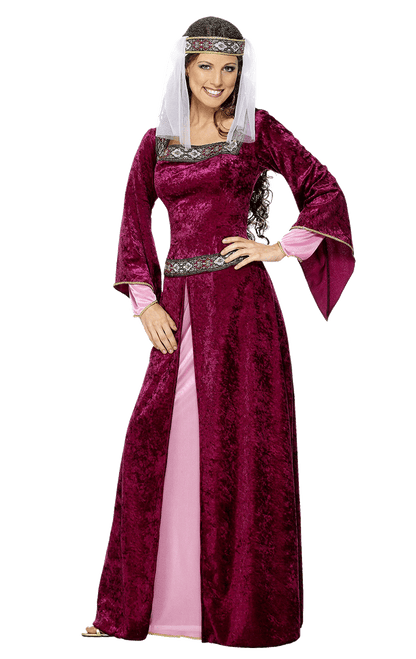 Damen Red Maid Marion Kostüm