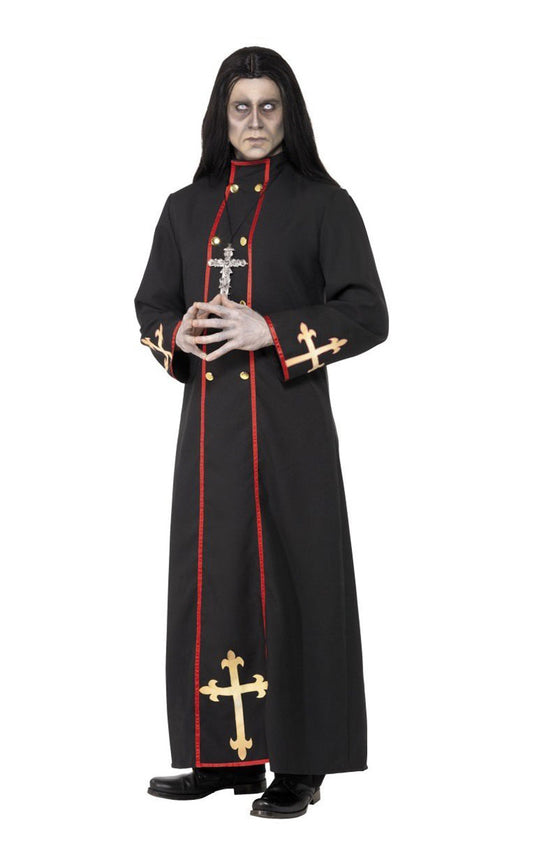 Costume d'Halloween de prêtre religieux pour homme