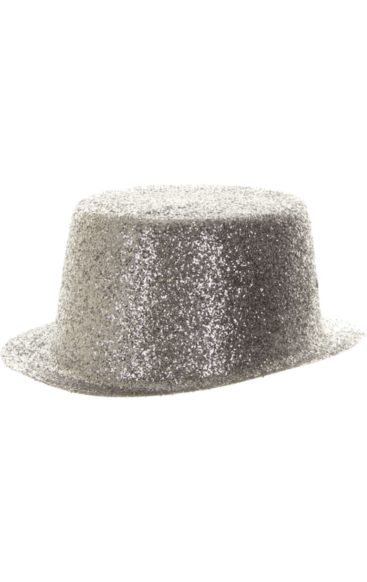 Silberne glitzernde Top -Hut