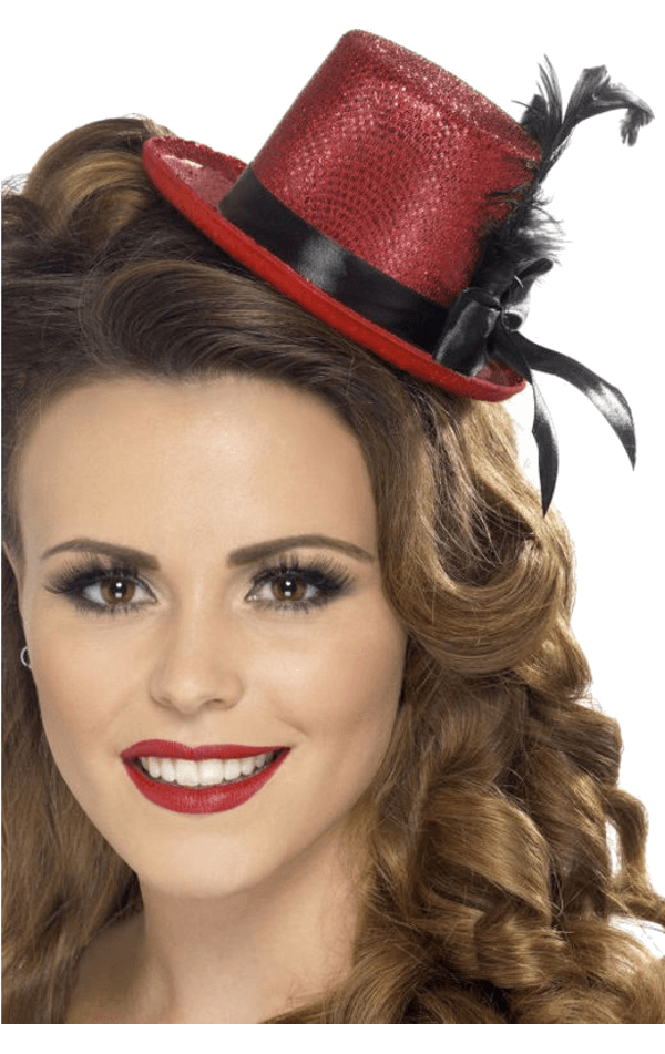 Red Mini Top Hat Headband