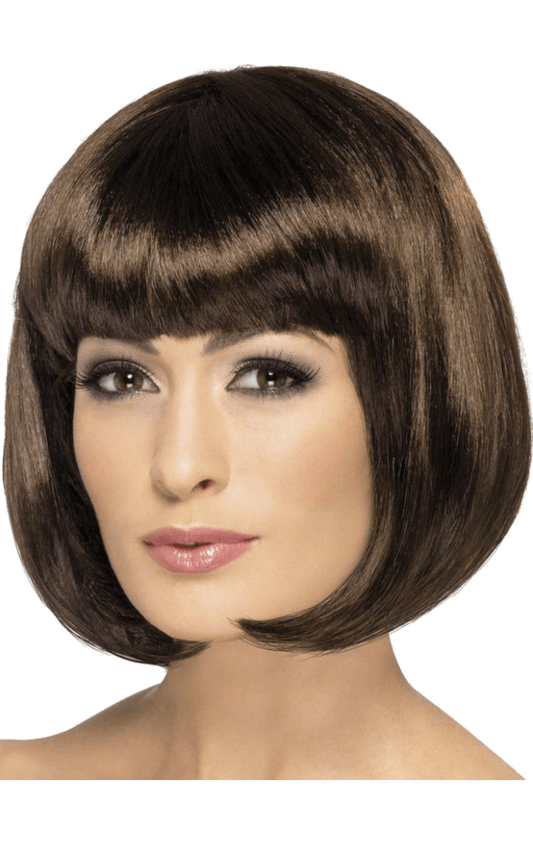 Short Brown Bob Wig with Fringe