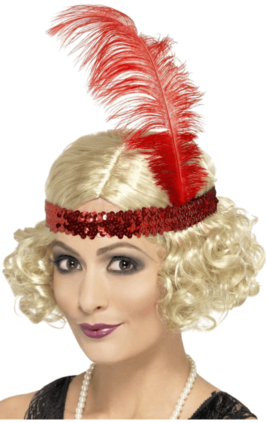 Flapper Blonde Perücke & Stirnband