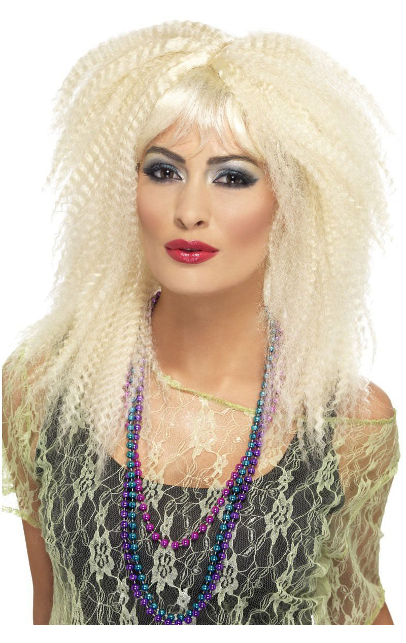 Crimped Blonde Wig