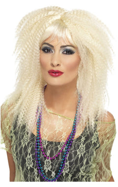 Blonde crimped 2024 80s wig