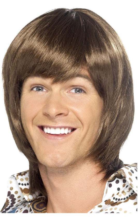 70s Popstar Brown Wig