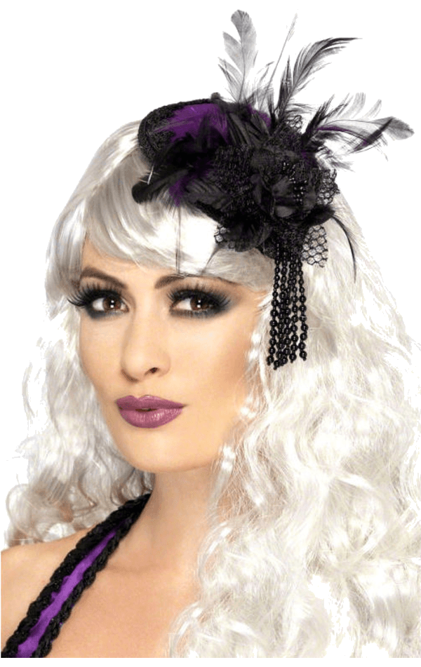 Purple & Black Fascinator