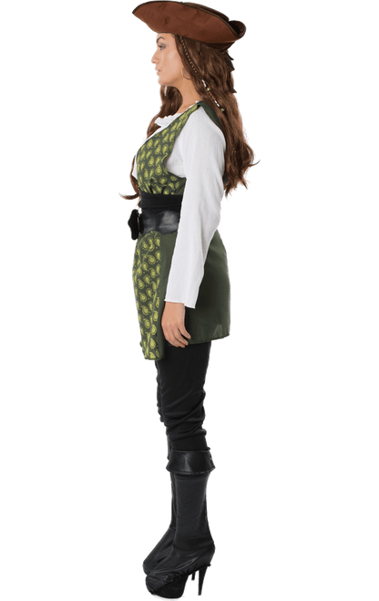 Costume de pirate vert pour femme