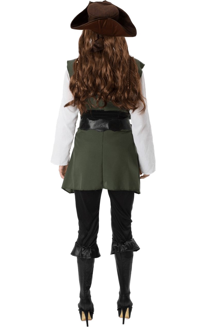 Costume de pirate vert pour femme