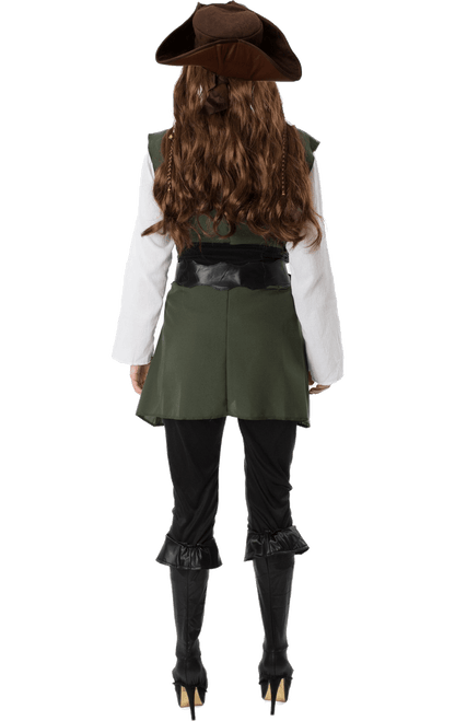 Costume de pirate vert pour femme