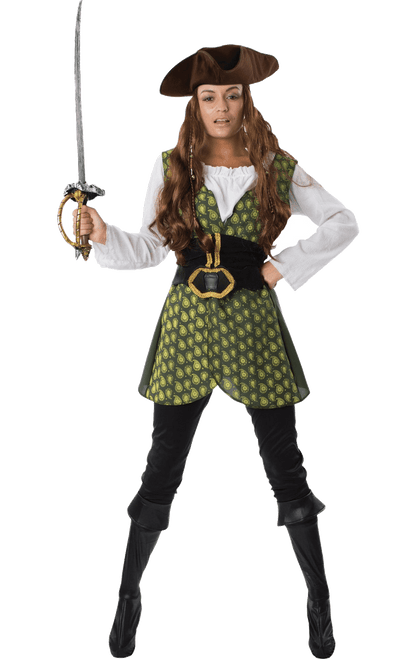 Costume de pirate vert pour femme