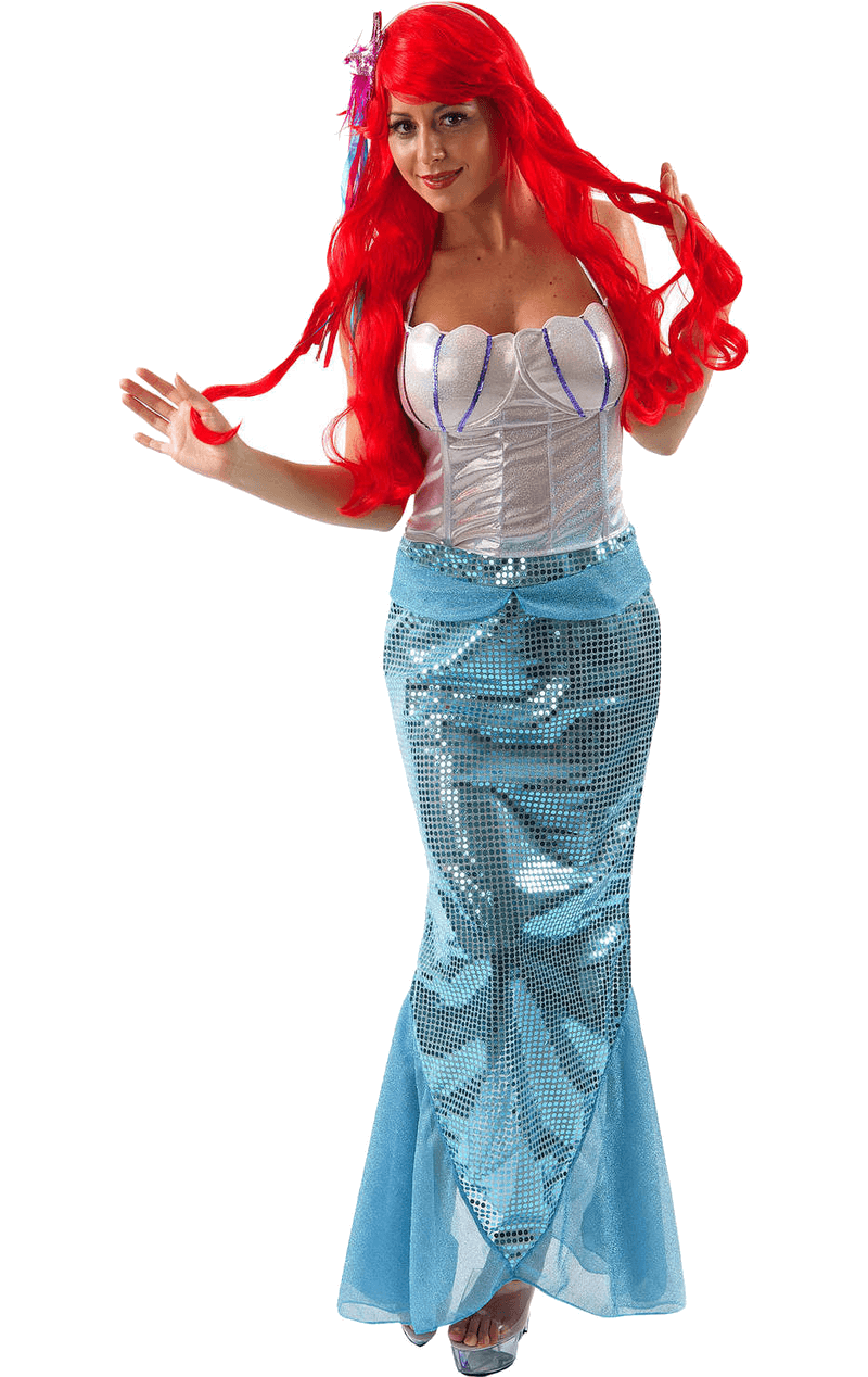 Ariel Mermaid Cosplay Costume Shell Bra Top Green Skirt Little Mermaid -   Canada