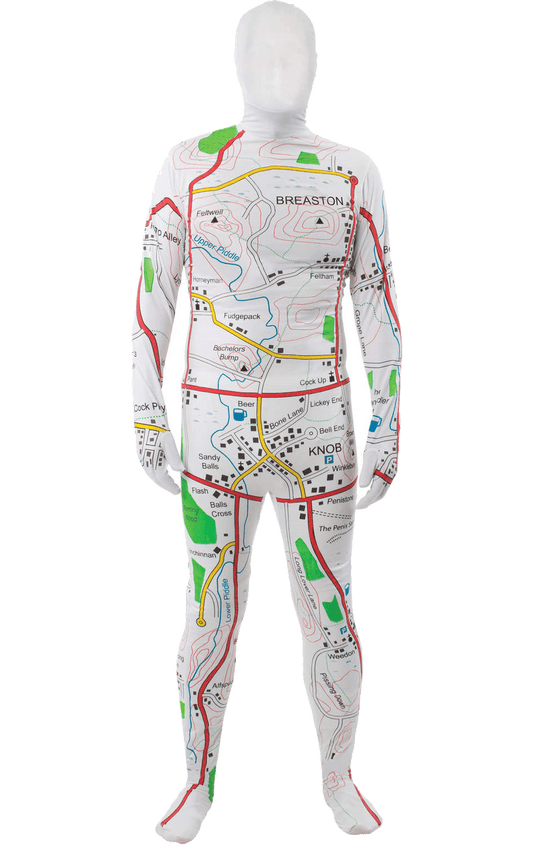 Rude Map Body Suit Costume