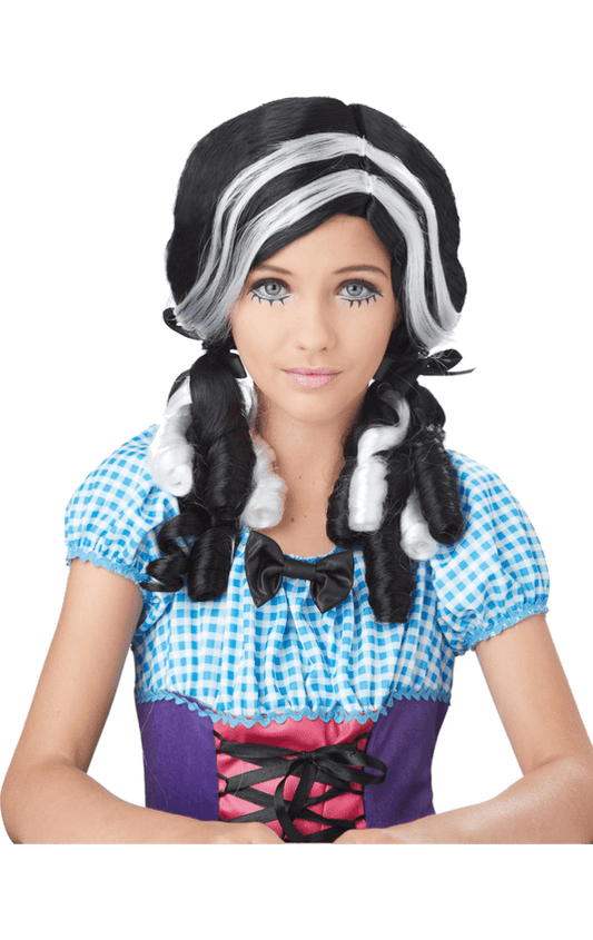 Black & White Doll Curl Wig