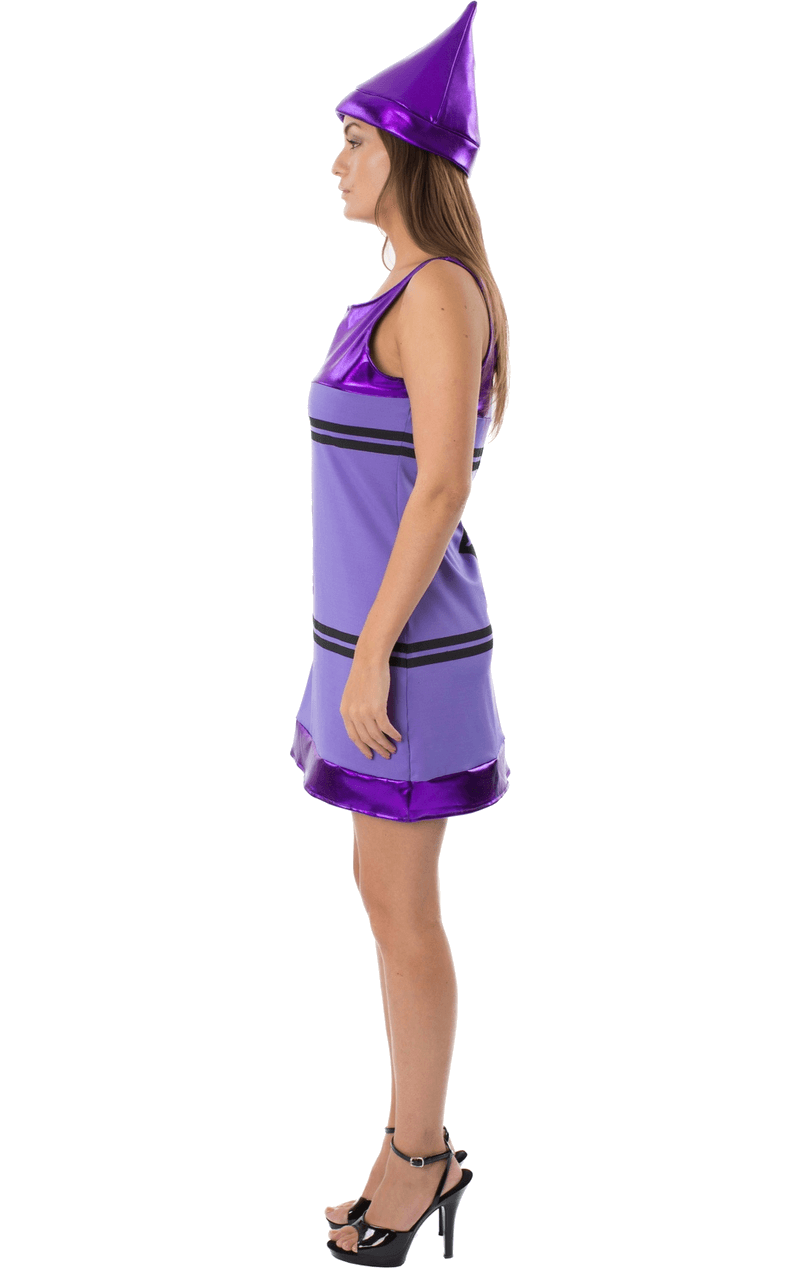 Womens Purple Crayon Dress Costume