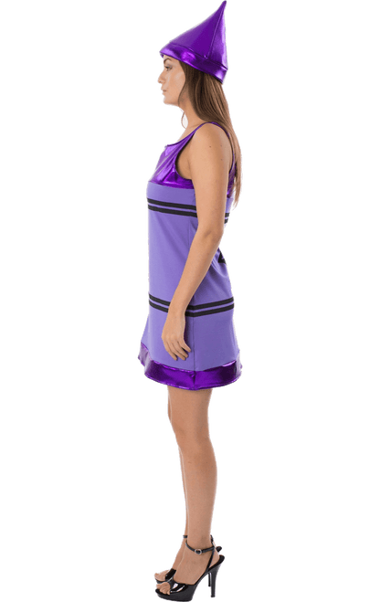 Womens Purple Crayon Dress Costume