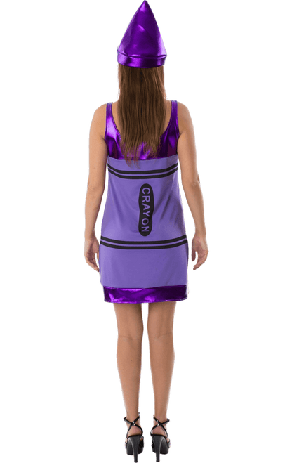 Womens Purple Crayon Dress Costume