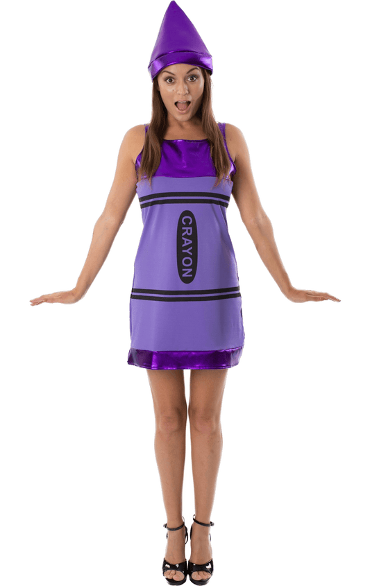 Womens Purple Crayon Dress Costume