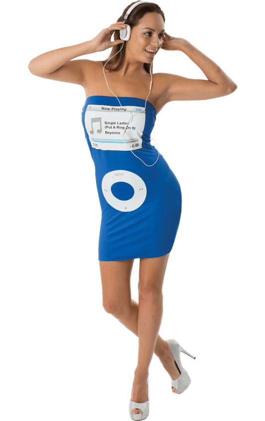 Womens Blue Music Player Costume