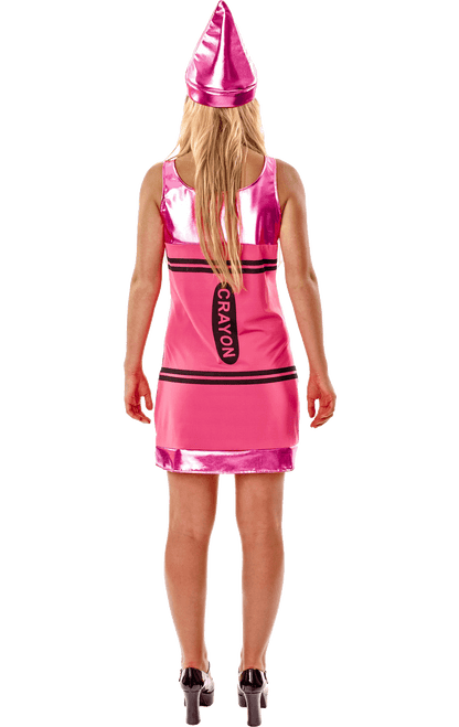 Womens Pink Crayon Dress Costume