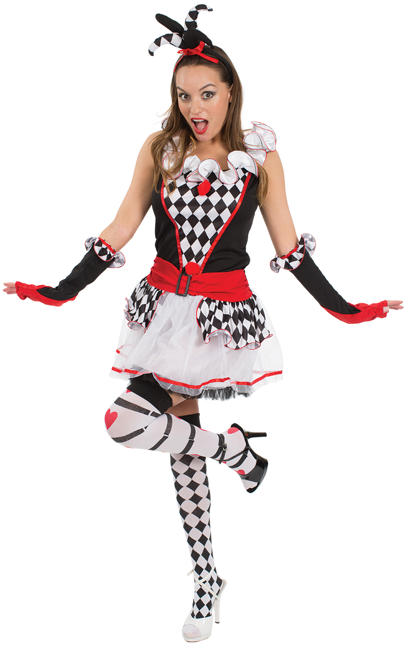 Ladies Harlequin Jester Costume