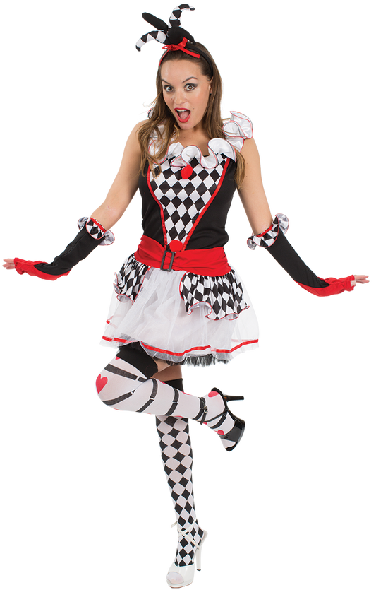 Ladies Harlequin Jester Costume