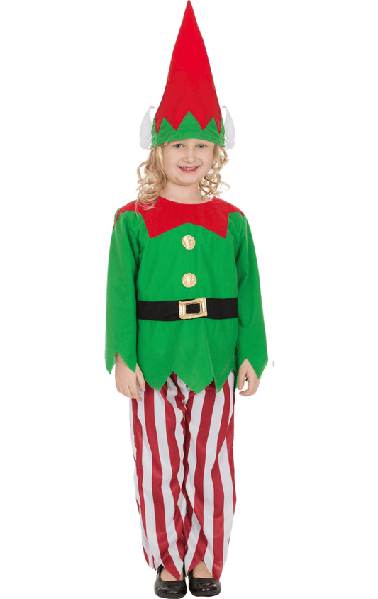 Kids Striped Elf Costume