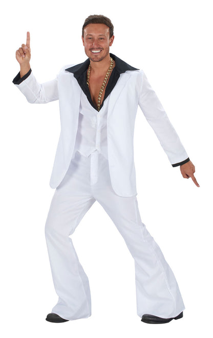 Mens 1970s White Suit Costume