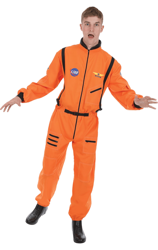 Herren orangefarbener Astronautkostüm