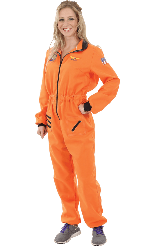 Womens Orange Astronaut Costume