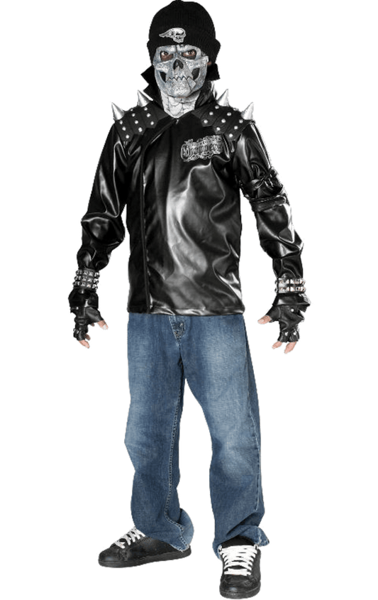 Kids Death Skull Biker Costume