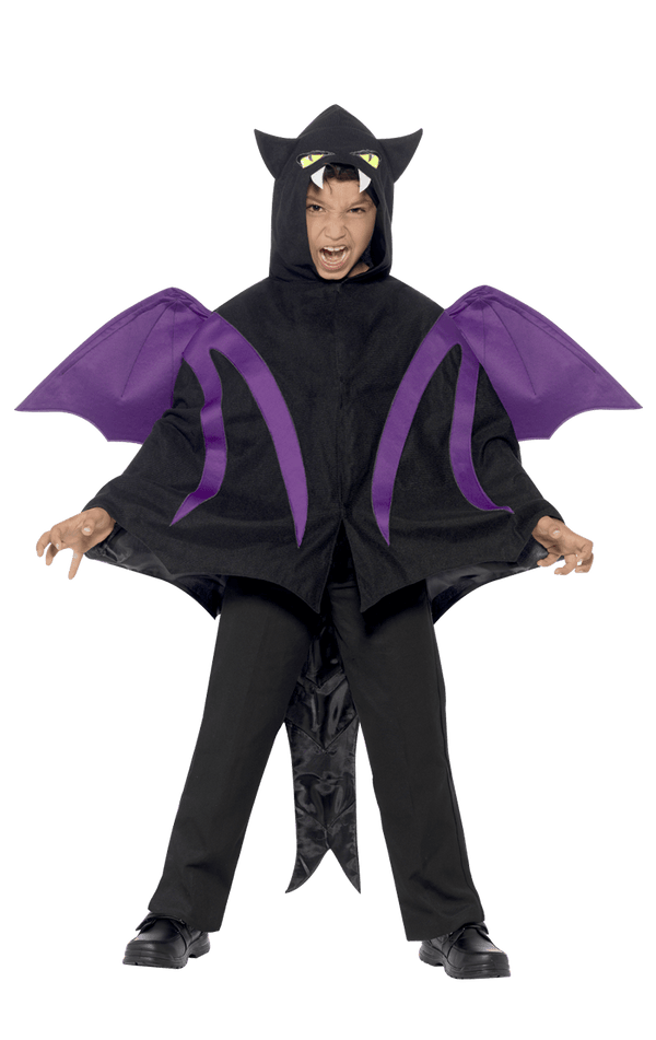 Kids Hooded Bat Cape Costume - fancydress.com