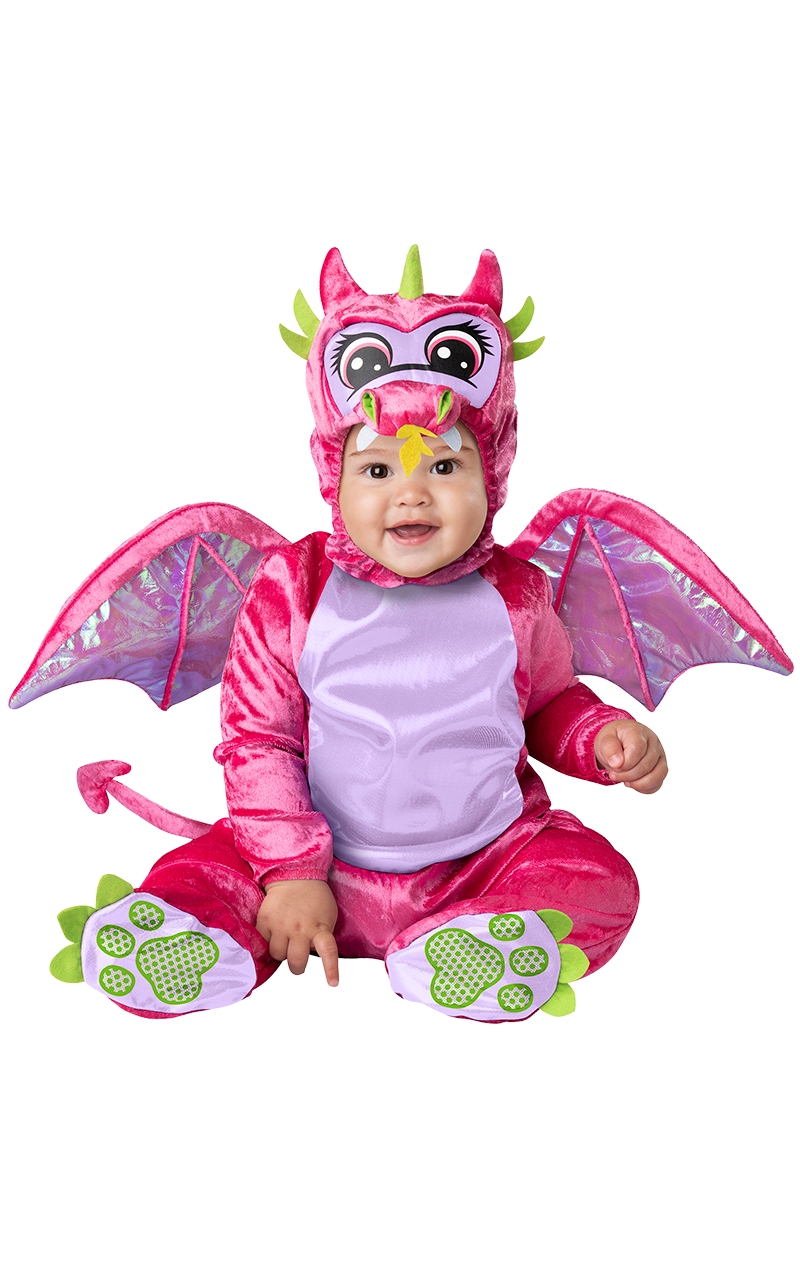 Déguisement de bébé dragon rose