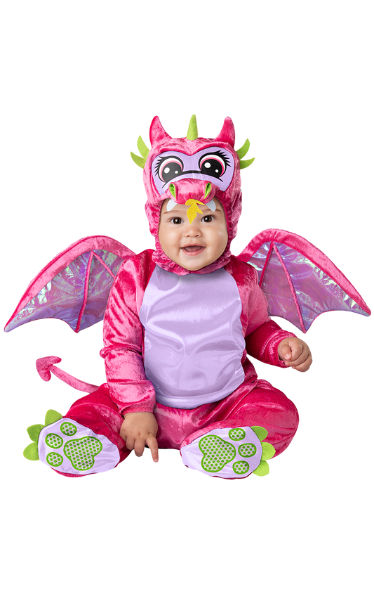 Déguisement de bébé dragon rose