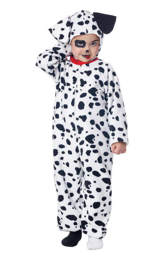 Kids Dalmatian Puppy Fleece Jumpsuit Costume